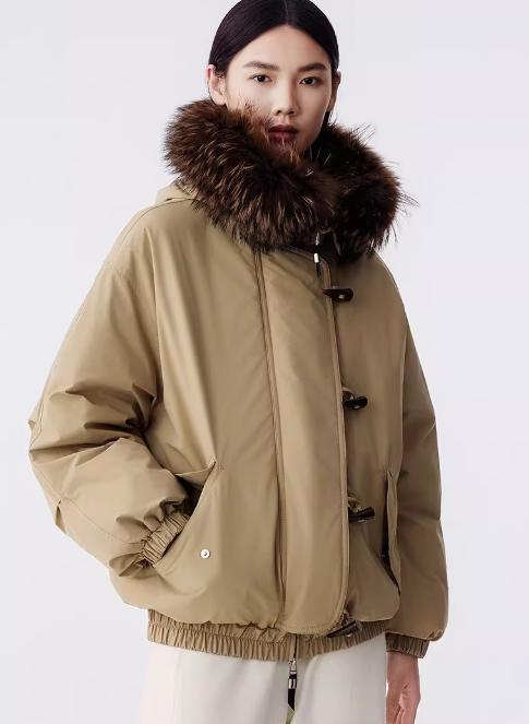 朗姿 【匈牙利白鹅绒】 大毛领短款派克羽绒服厚LCGD98OYC019 商品图3