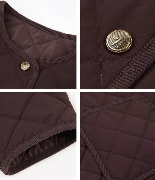 朗姿 百搭圆领棉衣廓形菱格短款棉服外套LCGD98PYC001 商品图5