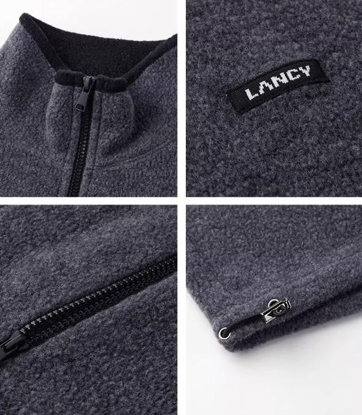 朗姿 休闲针织短外套女翻领拼色抽绳上衣LCGD98JJP001 商品图5