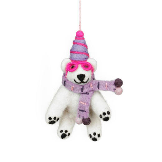 北京仓｜Felt So Good-Luna the Polar Bear Arctic-最佳北极熊情侣穿搭 卢娜 羊毛毡 挂件［英国设计师］ 商品图1