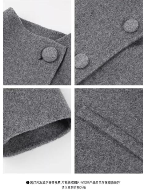 朗姿 高级感羊毛牦牛绒双面呢短款大衣毛呢外套LCGD98HHC004 商品图5