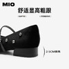 MIO米奥2026春季新款尖头低跟一字式扣带浅口单鞋水钻玛丽珍女鞋M261460106 商品缩略图4