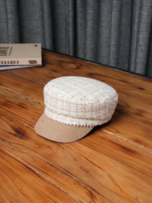 北京仓｜CA4LA-KATRINA-粗花呢 海军帽（白色）［日本设计师］ 商品图1