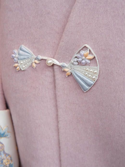 盛唐牡丹盛奢系列 | 葫芦纹福禄纹打籽绣羊毛偏襟大衣 商品图2