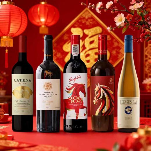 马年迎新品鉴套装｜卡帝娜酒庄马年生肖限定+龙亭·蘭·红葡萄酒马年限定+飞马湾陈年雷司令白+奔富389马年限量款+中法庄园东花园马年纪念款 商品图0