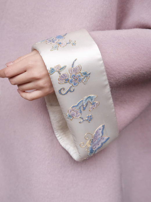 盛唐牡丹盛奢系列 | 葫芦纹福禄纹打籽绣羊毛偏襟大衣 商品图3