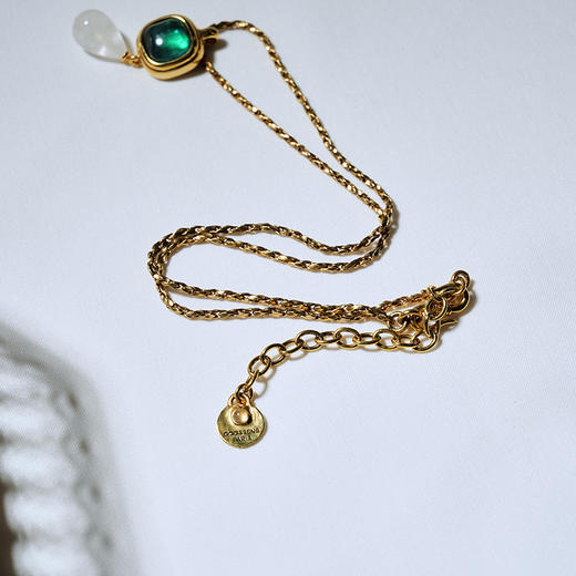 北京仓｜Goossens Paris-RENAISSANCE-湖水绿 水滴 吊坠 项链［法国设计师］ 商品图3