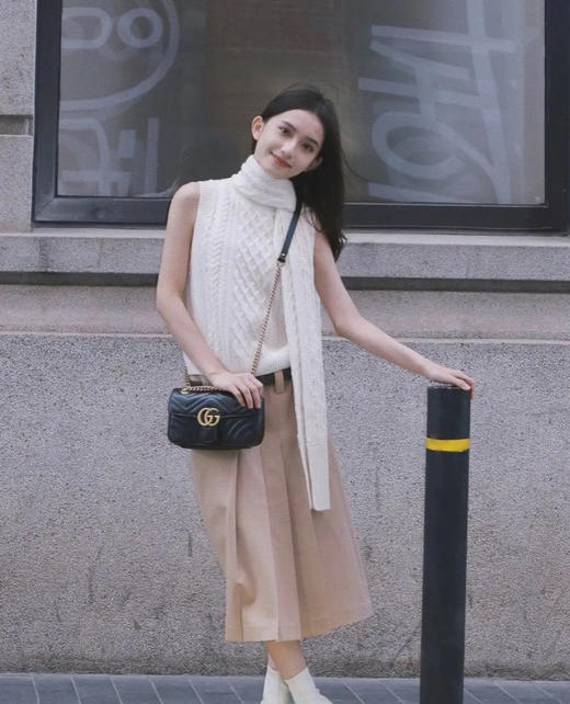 Gucci 马蒙 小号 黑金 牛皮 双g 链条包 商品图3