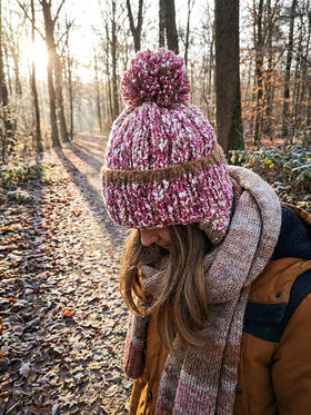 北京仓｜CA4LA-STRAWBERRY TREE 6-绒球球 毛线帽（粉色）［日本设计师］