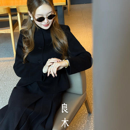 【特价不退换】【预售7天】良木礼羊毛双面呢短外套（腰带）（2762） 商品图1