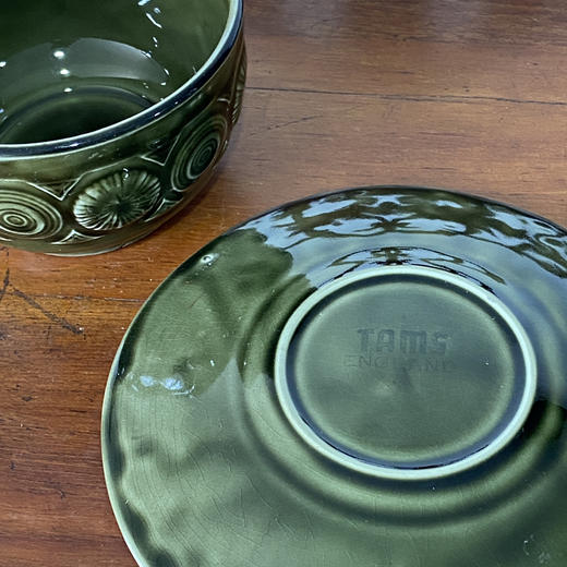 英国1970sTAMS绿色系列陶瓷手柄汤碗碟组合 B0295 商品图4