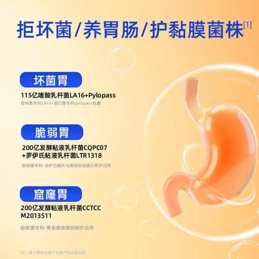 【舒渭款】亿佰天20000亿胃部益生菌 20条/盒 抗幽保护胃部健康 商品图3