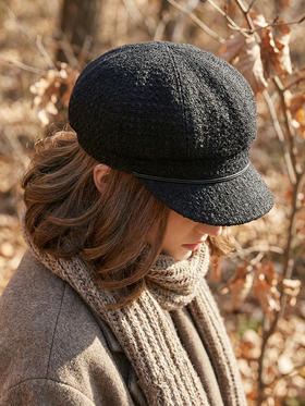 北京仓｜CA4LA-DIDO T-粗花呢 报童帽（黑色）［日本设计师］