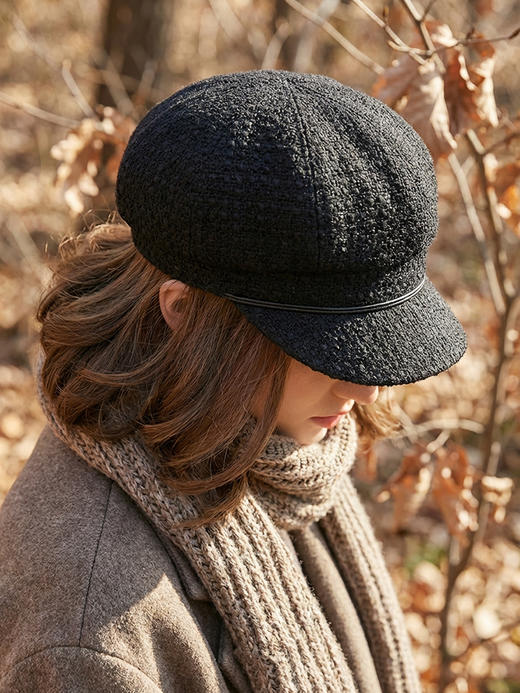 北京仓｜CA4LA-DIDO T-粗花呢 报童帽（黑色）［日本设计师］ 商品图0