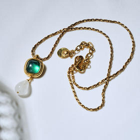 北京仓｜Goossens Paris-RENAISSANCE-湖水绿 水滴 吊坠 项链［法国设计师］