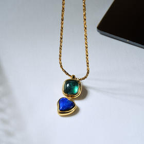 北京仓｜Goossens Paris-RENAISSANCE-湖水绿 宝蓝色 爱心 吊坠 项链［法国设计师］