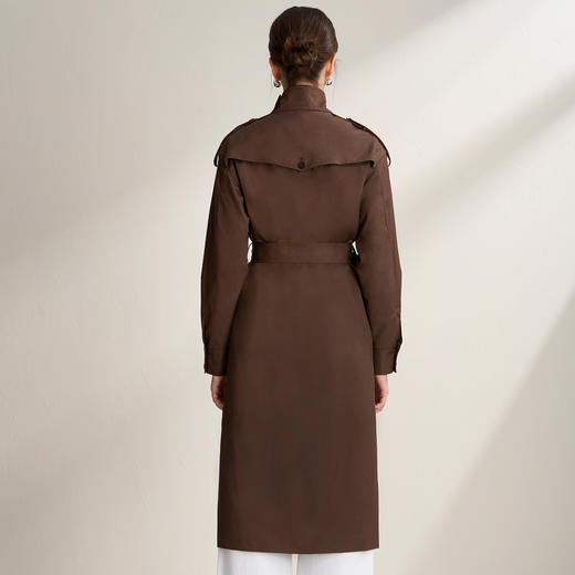 EITIE爱特爱英伦风通勤时尚复古立领本布腰带收腰2026春季新款风衣A2604101 商品图4