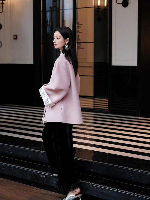 盛唐牡丹盛奢系列 | 葫芦纹福禄纹打籽绣羊毛偏襟大衣 商品图8