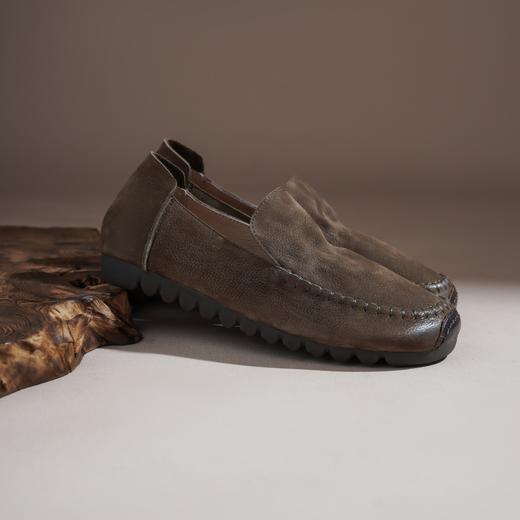 【牛皮革】西村名物2026年春季新款舒适平底软底软面豆豆鞋深口单鞋X26AM17581 商品图6