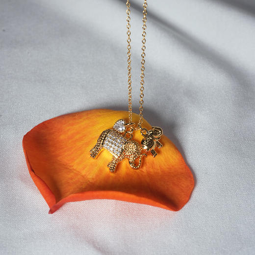 订购10周到｜DELPHES-VARESE-瓦雷泽 大象 锆石 吊坠 项链［法国设计师］ 商品图3