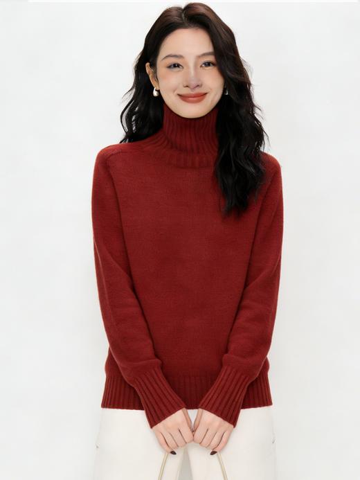 臣禾	【全能毛衫-高领】16支无缝100%绵羊毛 堆堆领侧边坑条针织衫	JZ254090875 商品图1