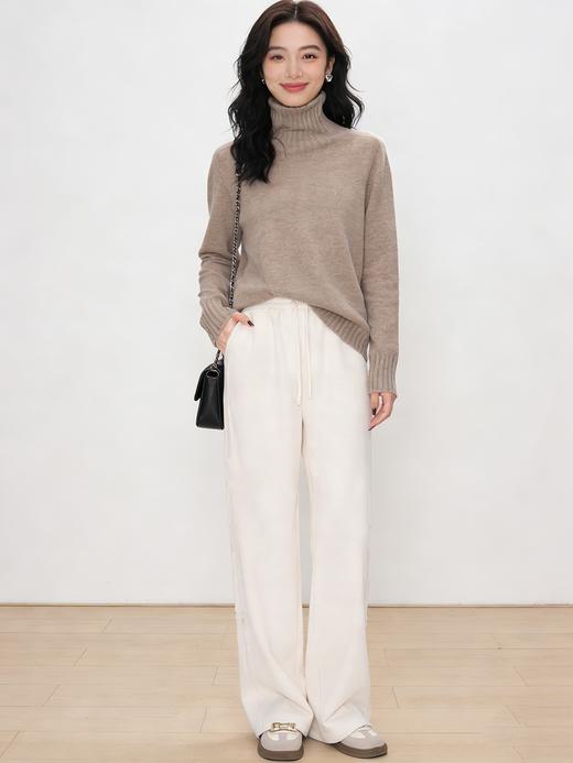 臣禾	【全能毛衫-高领】16支无缝100%绵羊毛 堆堆领侧边坑条针织衫	JZ254090875 商品图7