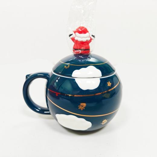 圣诞星球陶瓷杯创意带盖勺办公咖啡杯情侣马克杯小众水杯 商品图1