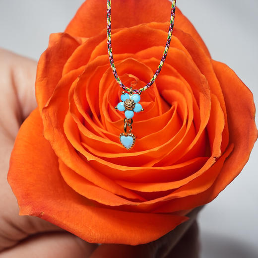 北京仓｜DELPHES-花朵 爱心 松石 吊坠 项链［法国设计师］ 商品图4