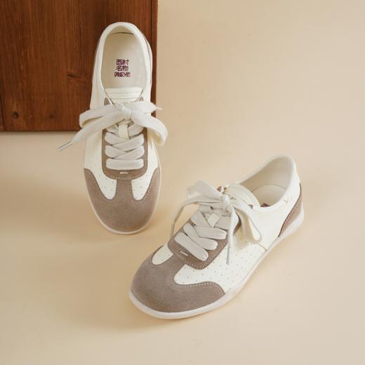 【牛皮革】西村名物2026年春季新款舒适透气厚底防滑超轻系带拼色德训鞋X26AM17281 商品图3