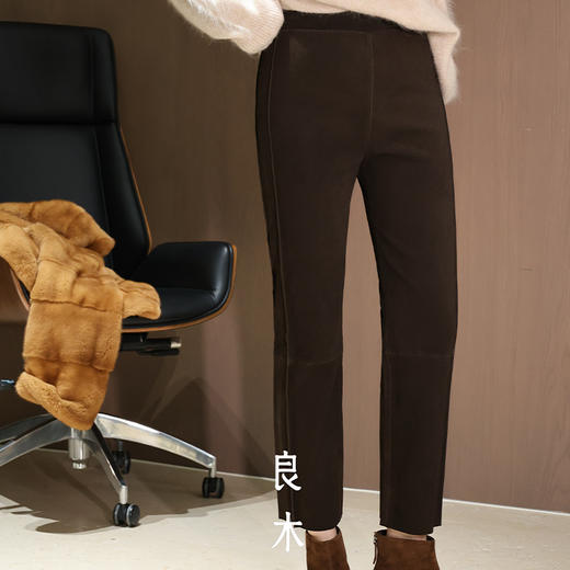 【预售7天】良木礼羊皮烟管裤（绒面）（Q259302） 商品图4