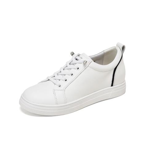 【牛皮革】西村名物2026年春季新款舒适透气平底防滑系带简洁大方小白鞋X26AM17251 商品图4