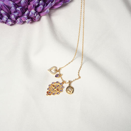 北京仓｜DELPHES-VARESE-瓦雷泽 护符花 紫水晶 吊坠 项链［法国设计师］ 商品图1