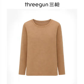 Threegun三枪 华绒羊绒木代尔圆领女打底衫-24430A021