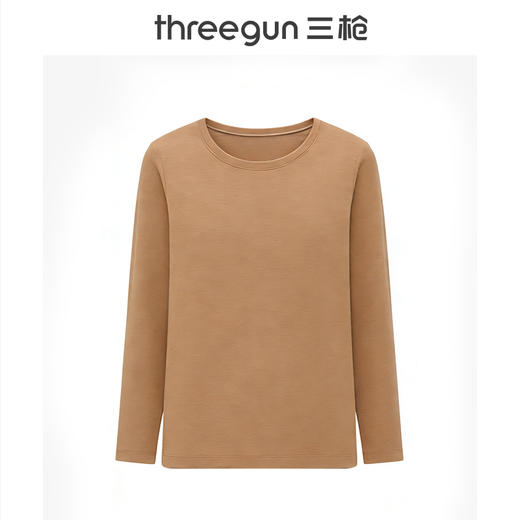 Threegun三枪 华绒羊绒木代尔圆领女打底衫-24430A021 商品图0