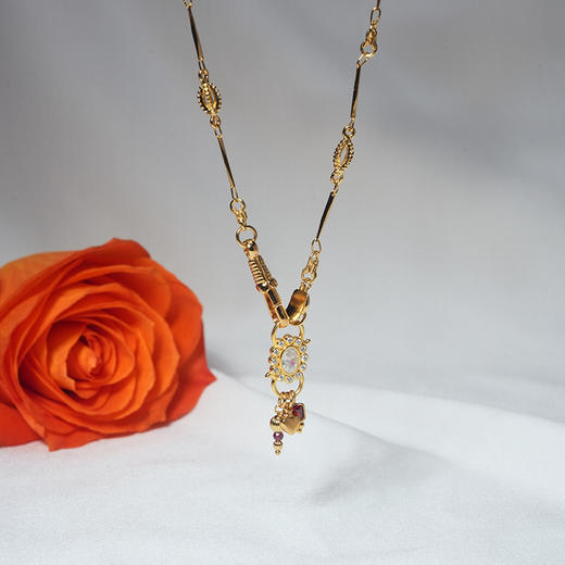 北京仓｜DELPHES-护符花 石榴石 紫水晶 项链［法国设计师］ 商品图1