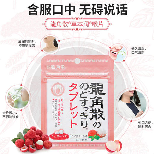 龙角散 荔枝薄荷味无糖压片糖果 10.4g/包 商品图1