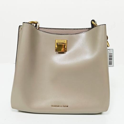 CHARLES&KEITH 水桶包2019新款ins时尚宽肩带撞色百搭单肩斜挎包女包波浪形宽肩带肩背包 商品图0