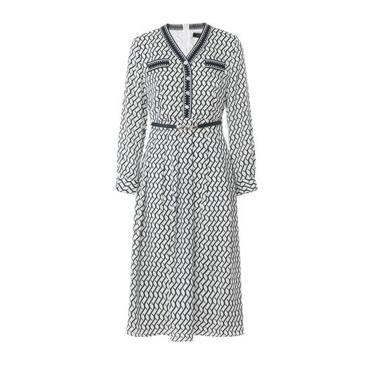 EITIE爱特爱温柔气质V领收腰显瘦印花连衣裙春季新款8107801 商品图5