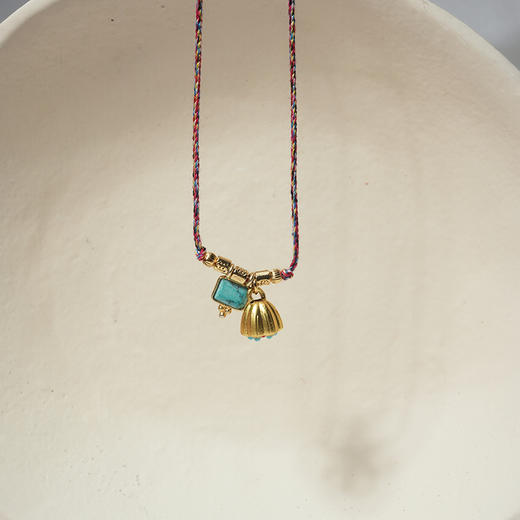 北京仓｜DELPHES-ANALI-火焰 莲蓬 松石 项链［法国设计师］ 商品图2