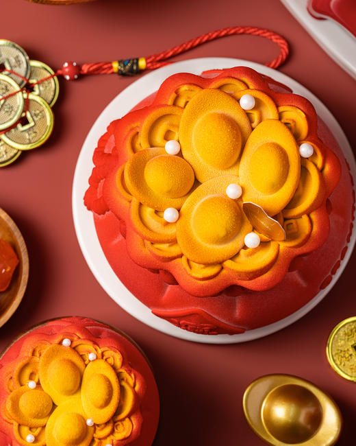 金福满袋-碧根果巧克力流心奶黄慕斯生日蛋糕（1.6磅） 商品图4