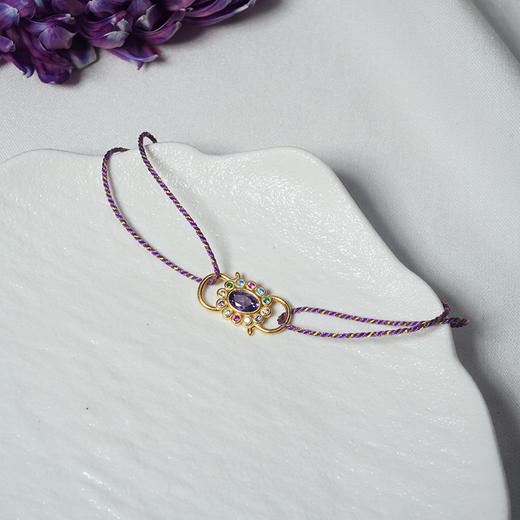 北京仓｜DELPHES-护符花 紫水晶 水晶 手链［法国设计师］ 商品图1