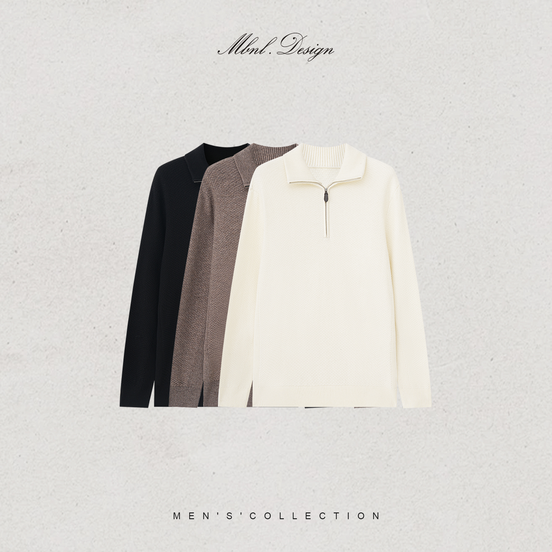 「L.P-编织纹理」秦磊男装羊毛定织半高拉链毛衣LL-WSY1309 N12商品图4