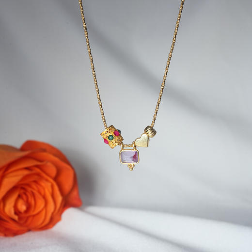 北京仓｜DELPHES-CORFOU-科孚岛 祈祷轮 紫水晶 项链［法国设计师］ 商品图1