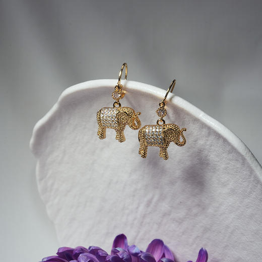 北京仓｜DELPHES-ANALI-火焰 大象 锆石 耳环（单只）［法国设计师］ 商品图2