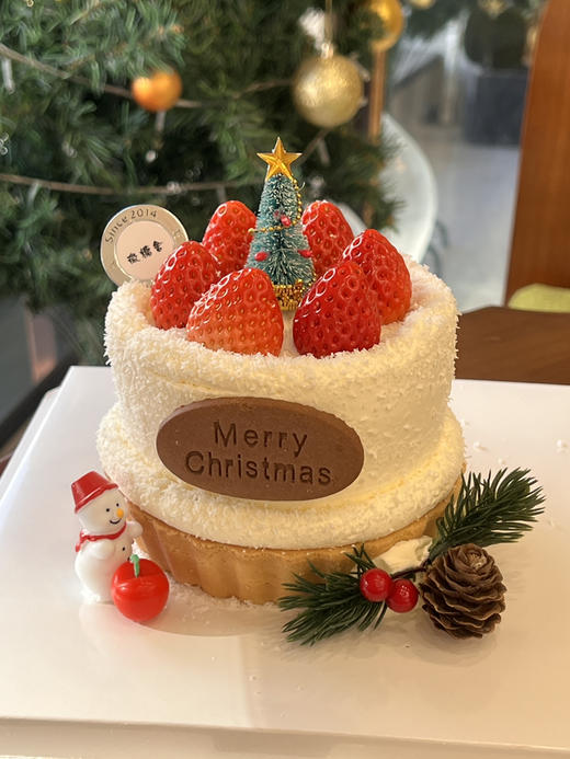 5英寸小雪人草莓派（2-3人吃）前面字可换 商品图0