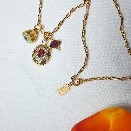 北京仓｜DELPHES-ALTHAEA-阿尔泰娅 莲蓬 石榴石 松石 水晶 项链［法国设计师］ 商品图3