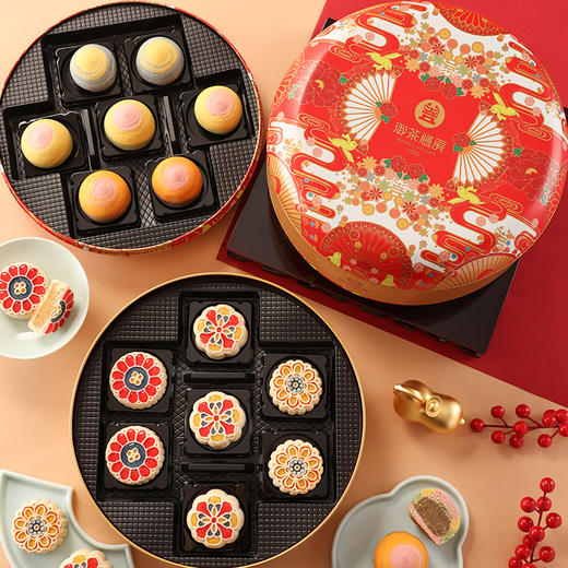 御茶膳房新年过典乐汉唐从糕点礼盒送长辈走亲戚高档春节礼品  繁花似锦 正 商品图1
