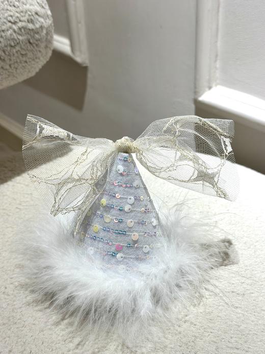 亮片羽毛生日帽发夹 商品图0