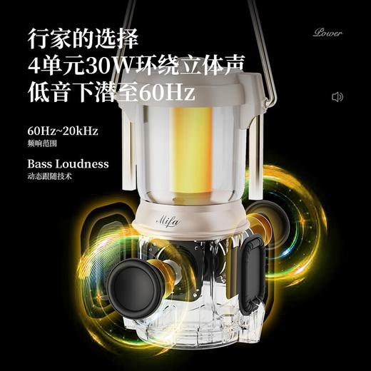 MIFA Lyra蓝牙音响露营灯无线家用氛围电脑桌面小音箱户外便携式插卡音响高颜值防水高音质环绕低音炮 深空玄黑【LYRA典藏版】 商品图1