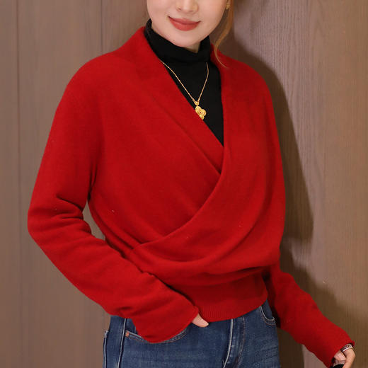 【预售7天】良木礼羊毛交叉上衣（3311F） 商品图0